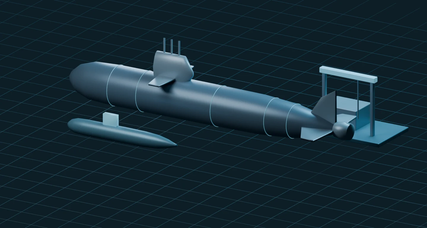 Simplified illustration for Virginia Class Submarine